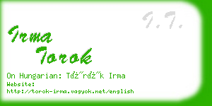 irma torok business card